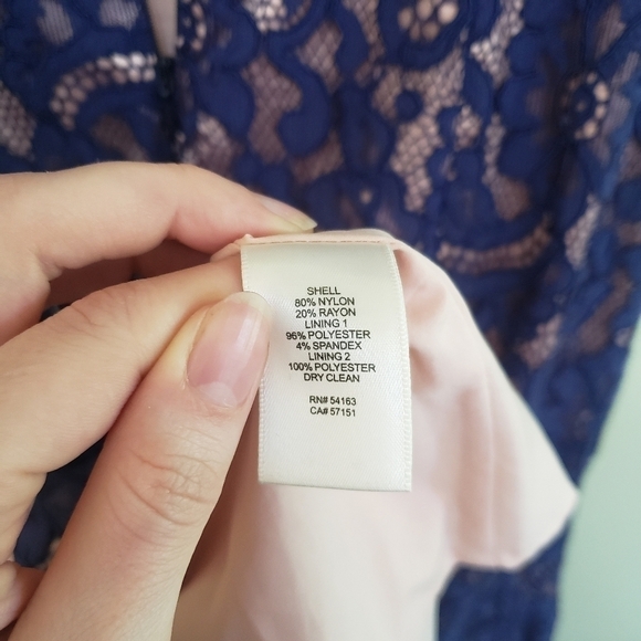 Eliza J Lace Midi Sheath Dress Navy Size 2 - Picture 11 of 12